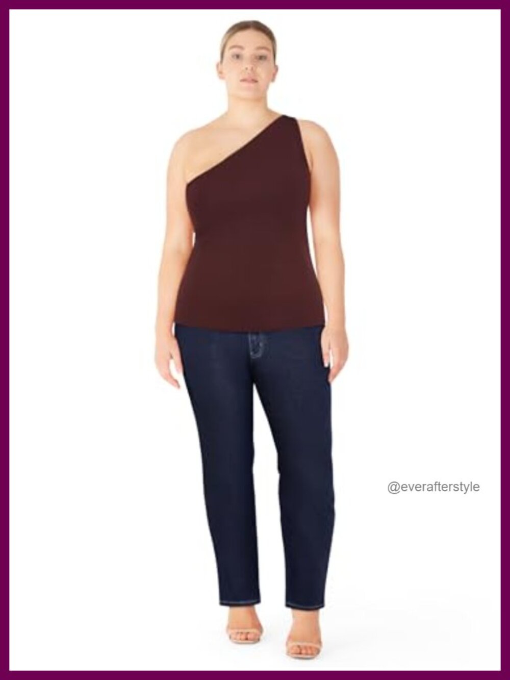 City Chic One-Shoulder Asymmetric Neck Stretch Knit Tunic Top - Women's